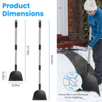1Pc 53In Flat Snow Shovel Ice Scraper Manganese Steel Snow Ice Chopper For Walkway Pathway Driveway Ice Removal Gardening Cleaning Scraper Shovel For Weeding Lawn Edging - Vendlett