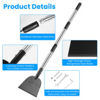 1Pc 53In Flat Snow Shovel Ice Scraper Manganese Steel Snow Ice Chopper For Walkway Pathway Driveway Ice Removal Gardening Cleaning Scraper Shovel For Weeding Lawn Edging - Vendlett