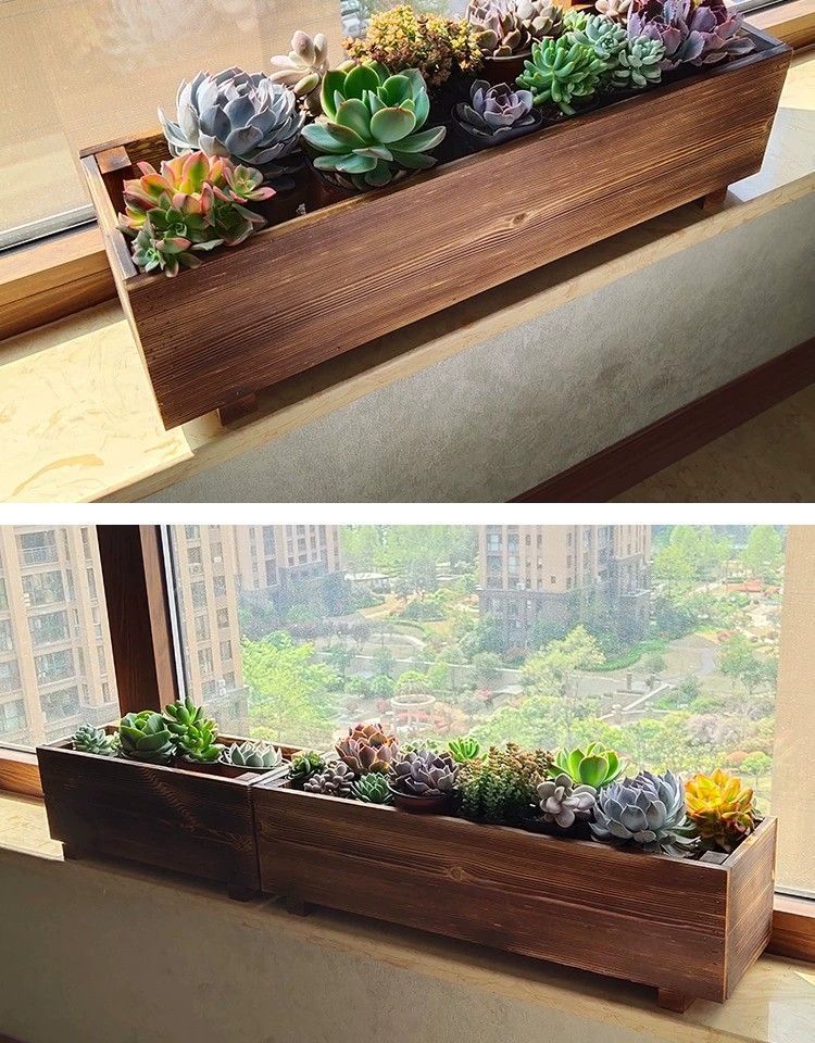 Antiseptic Preservative Wood Pots Outdoor Planting - Vendlett