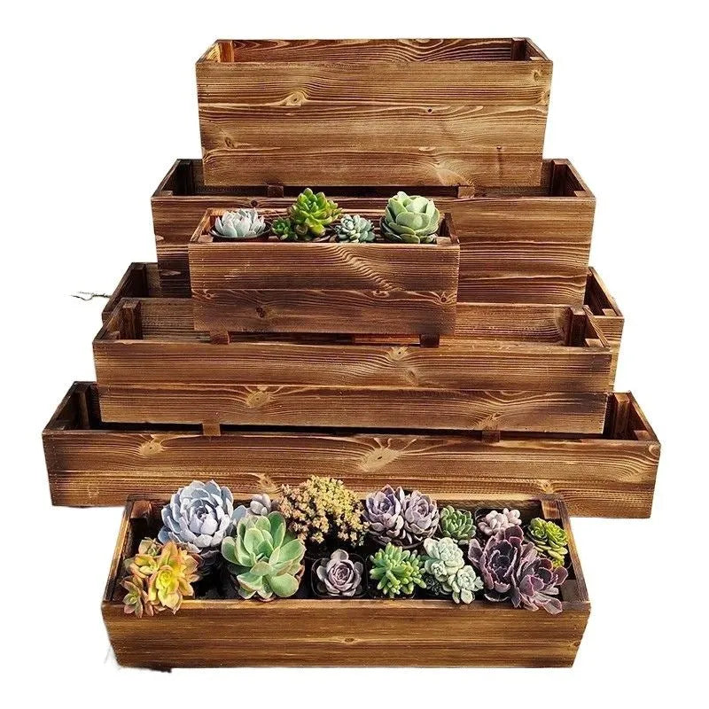 Antiseptic Preservative Wood Pots Outdoor Planting - Vendlett